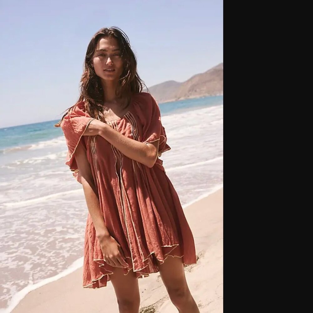 Elegant Coral Summer Dress